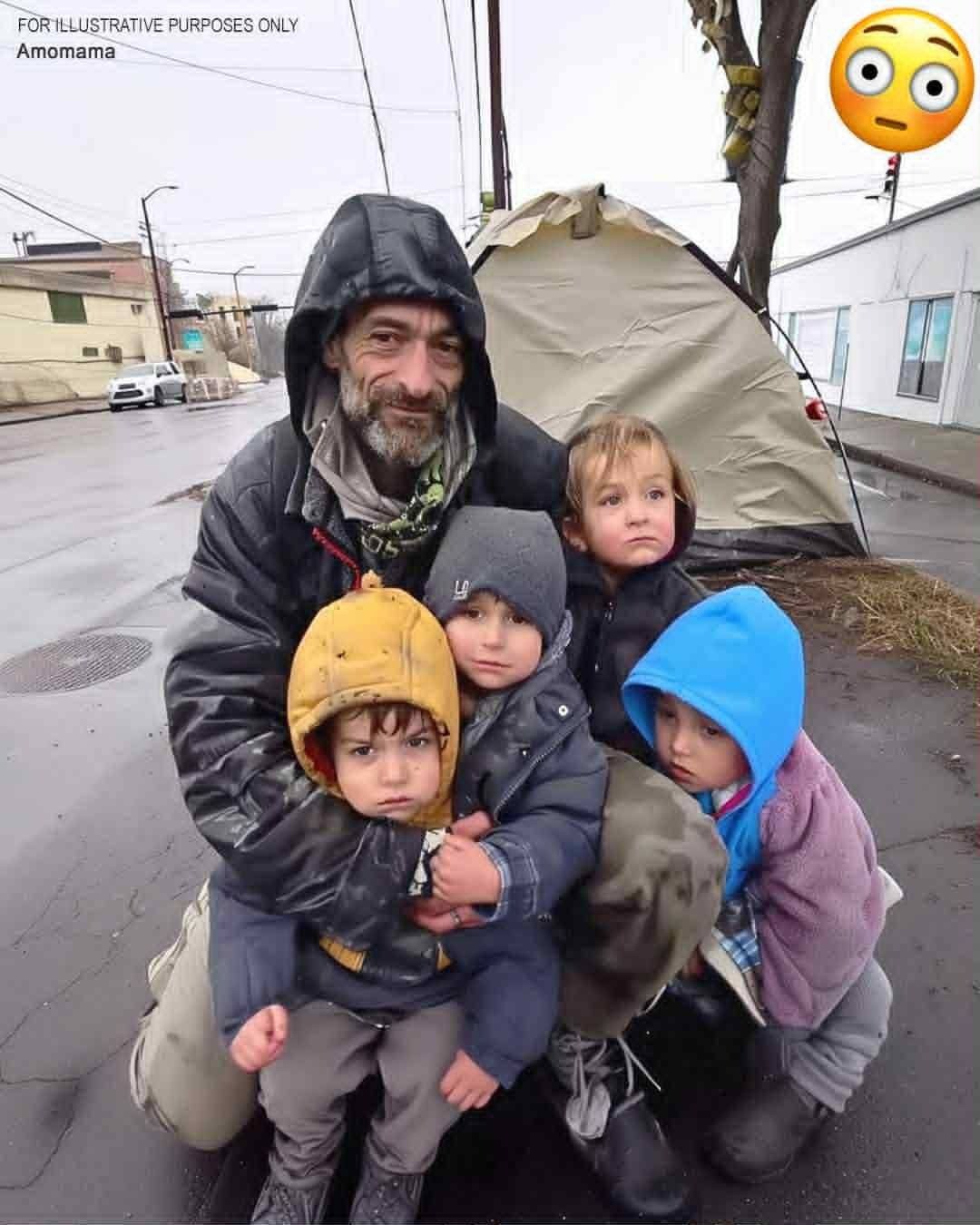 A father of four living in a tent selflessly donates his last $2 to a stranger at a gas station!