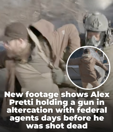 Footage from just over a week before the fatal shooting captures Alex Pretti in an altercation with federal officers, with a gun seen at his waistband!