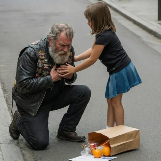 My Little Girl Said One Simple Thing to a Weeping Biker — and It Broke Me Wide Open