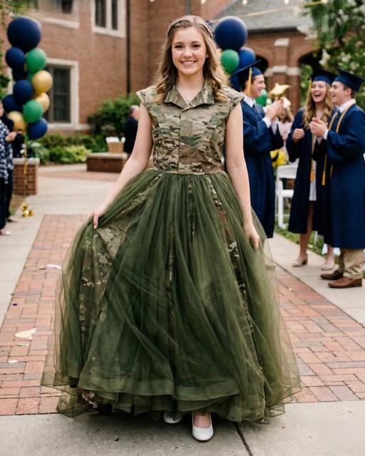 They Mocked My Prom Dress Made from My Dads Uniform, Then a Military Officer Knocked and Changed Everything