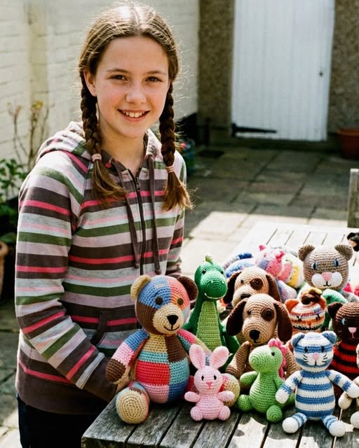 My 13-Year-Old Daughter Set up a Small Table in the Yard to Sell the Toys She Crocheted – Then a Man on a Motorcycle Pulled up and Said, I have Been Looking for Your Mom for 10 Years!