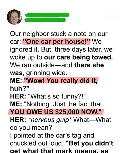 HOA Neighbor Had Our Cars Towed to Teach Us a Lesson—She Had No Idea They Were Part of a Federal Assignment