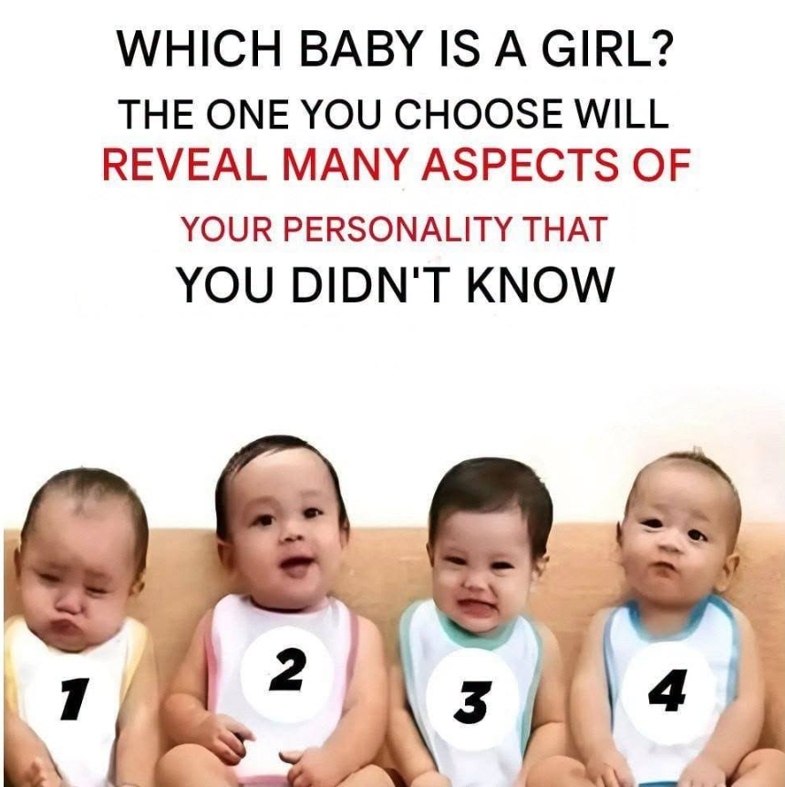 Psychological test: Which of these four babies is a little girl?
