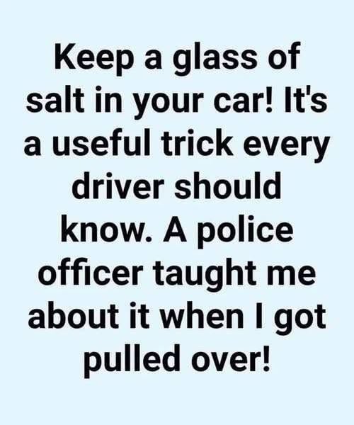 Why a Glass of Salt in Your Car Could Save You Trouble