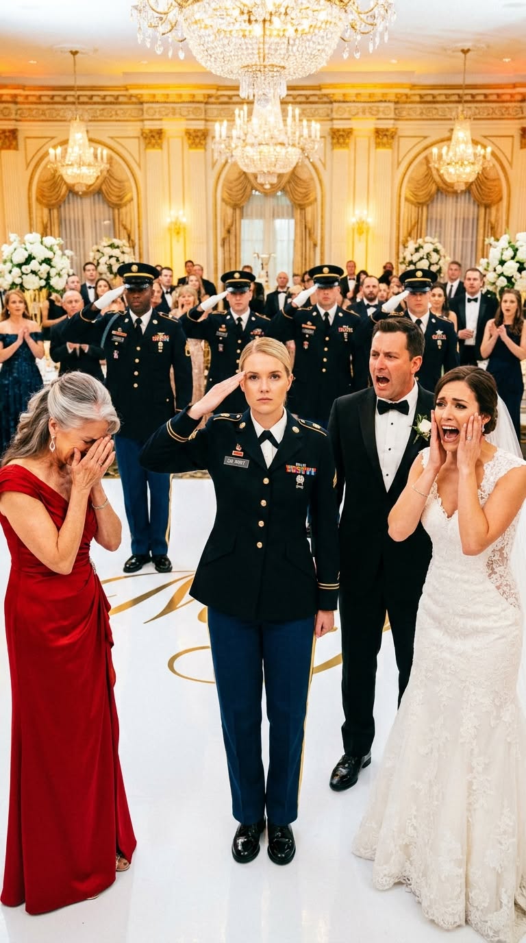 My parents refused to pay for my military college but gifted my sister an $80k BMW. At her luxury wedding, Mom pointed at my military uniform, spat, “Get out. A pathetic grunt like you ruins the elite aesthetic”. I didn’t say a word. But the billionaire groom went deathly pale. When he said how we met, my family could not hold smile anymore…