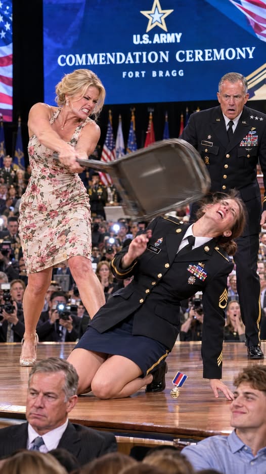 Right at my Purple Heart ceremony on the military base, my stepmother stormed the stage and smashed a steel chair across my arm, snapping my bone with a sickening crack. She shrieked before 300 witnesses: “You’re still nothing but trash in a costume, you whore!” My father cowardly stared at his shoes while my stepbrother snickered. As I collapsed in agony, a three-star general stepped forward to shield me, then revealed who I really was…