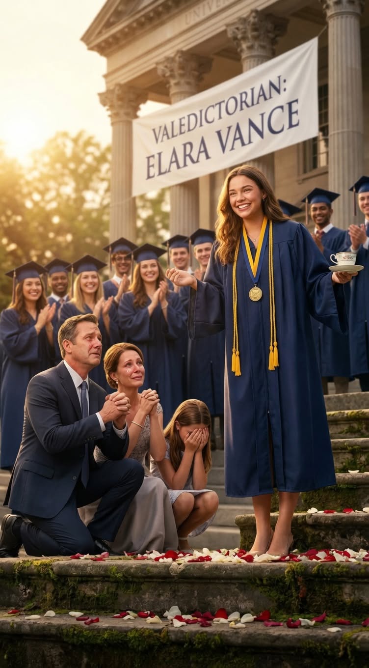 My sister and I were both accepted into college at the same time, but my parents only paid for her tuition. “She has potential. Supporting her education is a smart investment.” My dad said. 4 years later, they came to our graduation. What they saw made my mother grab my father’s arm, trembling… “What have we done?”